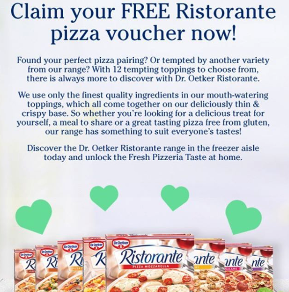 free dr oetker ristorante pizza