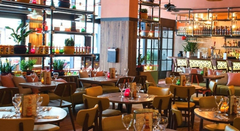Inside of a Las Iguanas restaurant