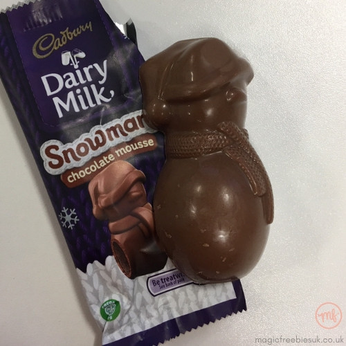 Cadbury Chocolate Snowman unwrapped on desk