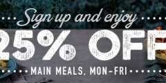 25% Off Mains