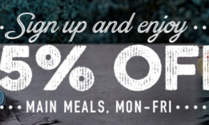 25% Off Mains