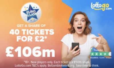 £106M Euromillions Jackpot - Share of 40 tickets for £2