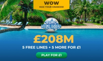 £208M Euromillions Jackpot - 10 Lines for £1