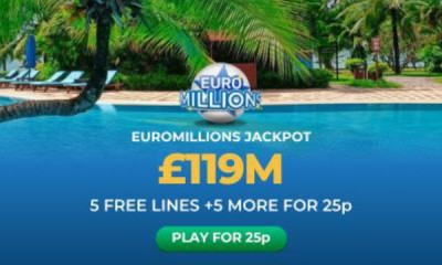 £119M Euromillions Jackpot - 10 Lines for 25p