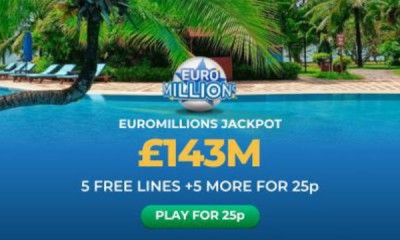 £143M Euromillions Jackpot - 10 Lines for 25p