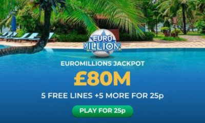 £80M Euromillions Jackpot - 10 Lines for 25p