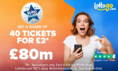 £80M Euromillions Jackpot - Share of 40 tickets for £2