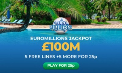 £100M Euromillions Jackpot - 10 Lines for 25p