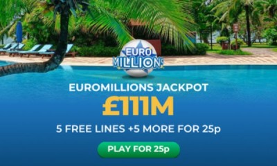 £111M Euromillions Jackpot - 10 Lines for 25p