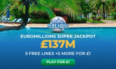 £137M Euromillions Jackpot - 10 Lines for 25p